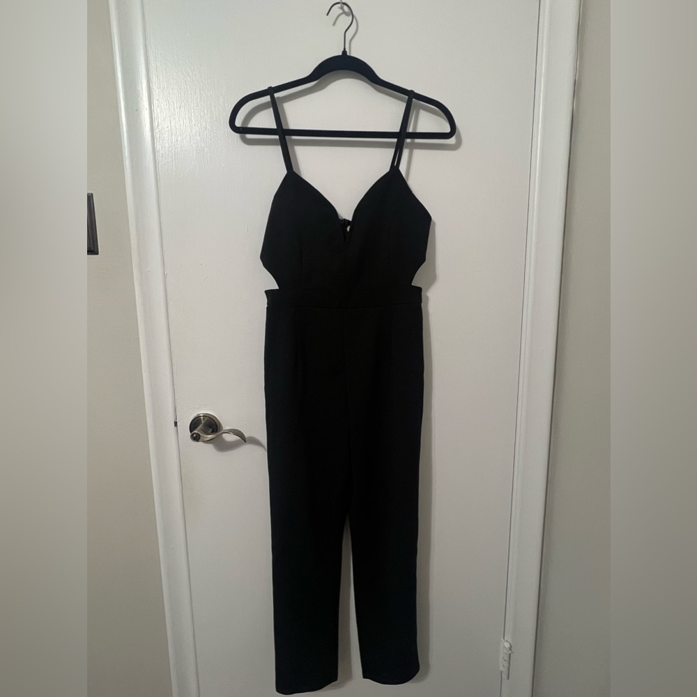 BLACK CROPPED/PETITE JUMPSUIT